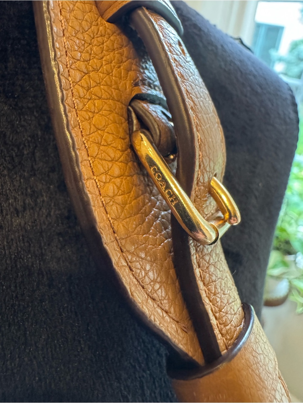 Coach Pebbled Leather Hobo Bag in Caramel - Picture 4 of 11